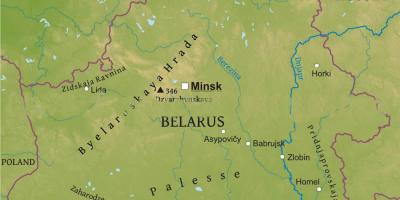 Térkép Fehéroroszország fizikai